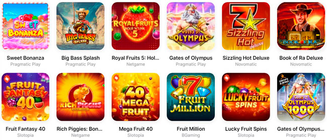 Biblioteka gier Hit'n'Spin Casino